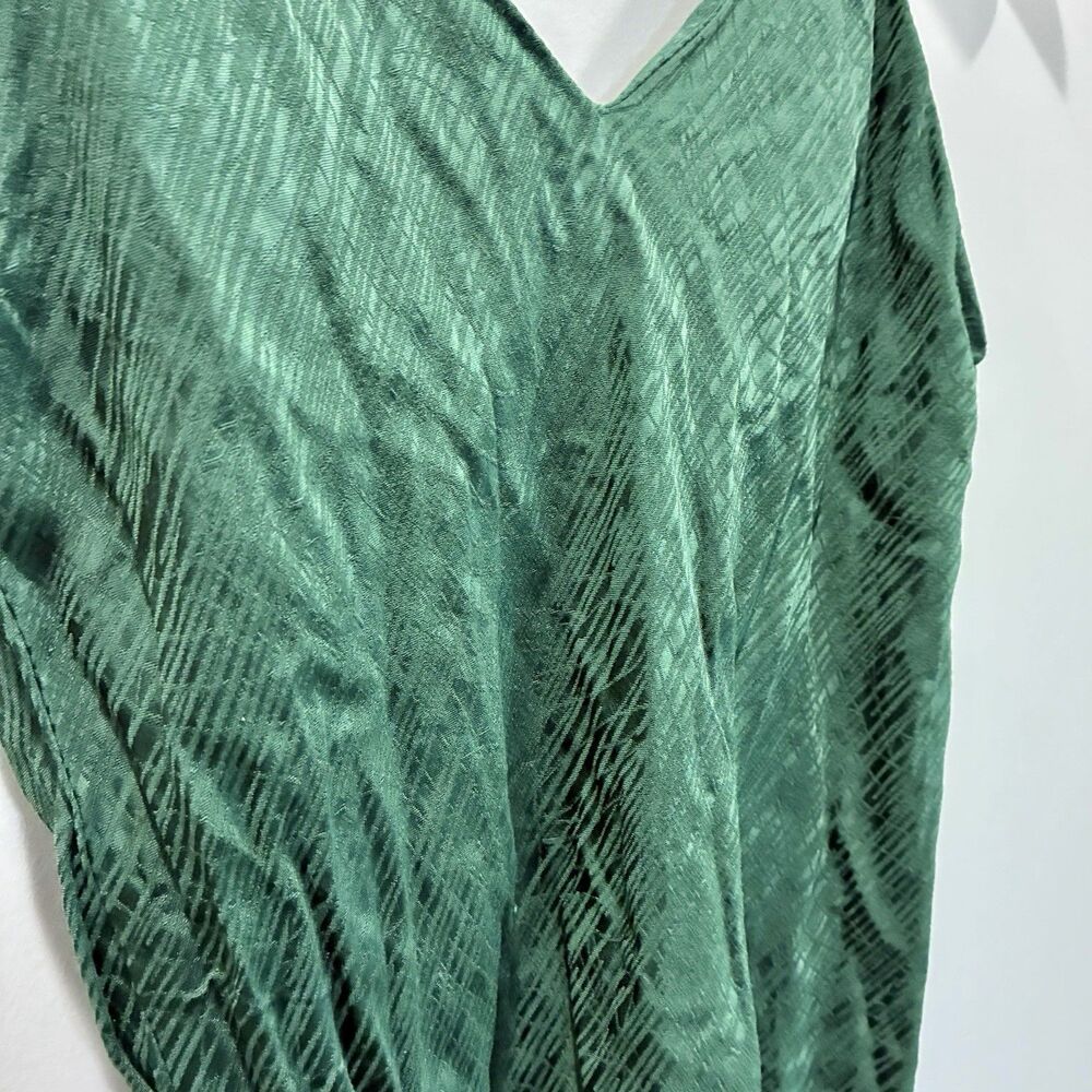 Bond 73 Silk Blend Emerald Green Ruched Tie Bust Slip Dress Y2K Fairy Grunge M - Picture 8 of 12